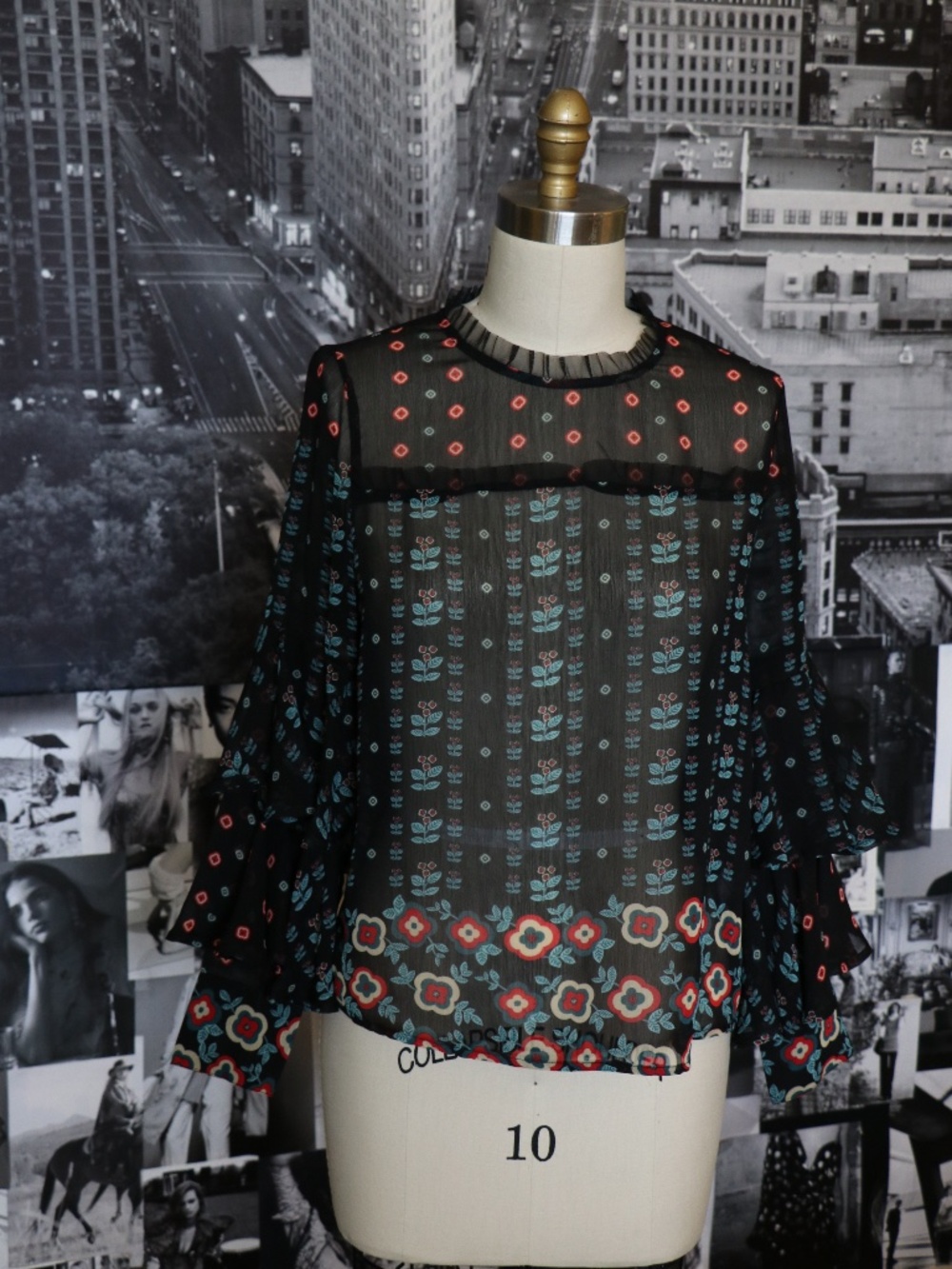 Buffalo Blue Sheer Floral Blouse | Lightweight Romantic Boho Top
